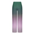 thumbnail image 3 of ohmzyzo Men's Gradient Striped Pants Casual Straight Leg Stretch Pants Plus Size Fashion Slacks Loose Fit Breathable Vacation Comfy Trousers Purple M, 3 of 4