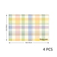 thumbnail image 4 of Amarainy Plaid Patterned Linen Table Mats Set of 4 for Home Kitchen Table Decor 12x18 inch, 4 of 5