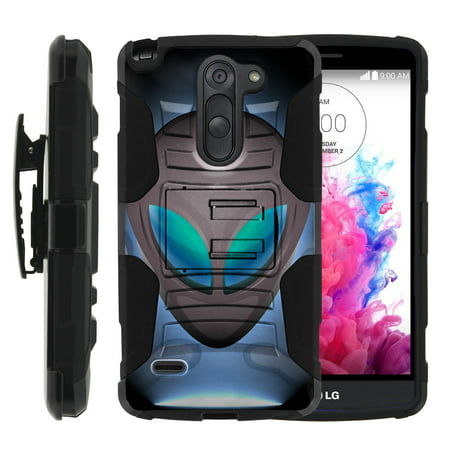 TurtleArmor ® | For LG G3 Stylus D690 [Hyper Shock] Hybrid Dual Layer Armor Holster Belt Clip Case Kickstand - Alien Mind