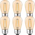 thumbnail image 1 of S14 E27 Edison LED Glhbirne, 2W Vintage Filament Fadenlampe, Amber, Warmwei 2700K, 360 Abstrahlwinkel, Nicht Dimmbar 6er-Pack [Energy Class G], 1 of 5