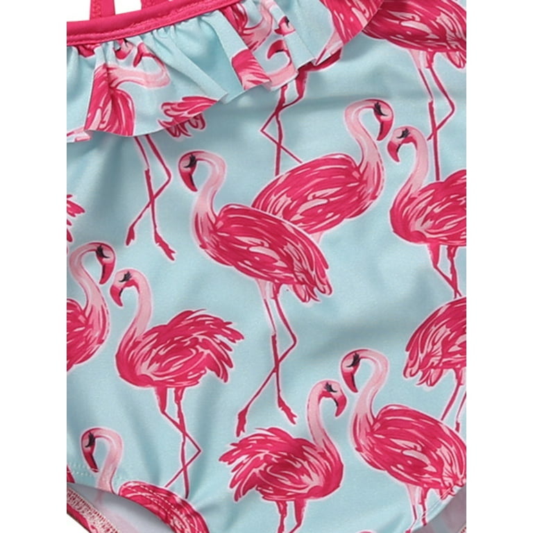 Infant Baby Girls Flamingo Swimsuit Swimwear Swimming Bathing Suit