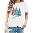 thumbnail image 5 of Fulijie Christmas Crew Neck Knitted Shirts for Women, Tops Snowflake Tops for Women, White Woman Plus Size Tops, Women's Christmas Print Round Neck Short Sleeve T Shirt Top, 5 of 5