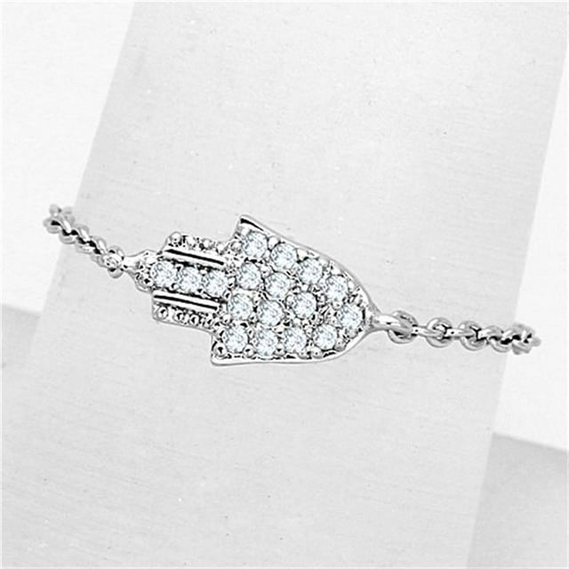 Alamode 3W515-9 Anneau en Laiton Rhodié pour Femmes avec AAA Grade CZ en Clair - Taille 9