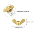 thumbnail image 2 of Brass Wing Nuts, M10 Butterfly Nut Hand Twist Tighten Fasteners 4Pack, 2 of 5