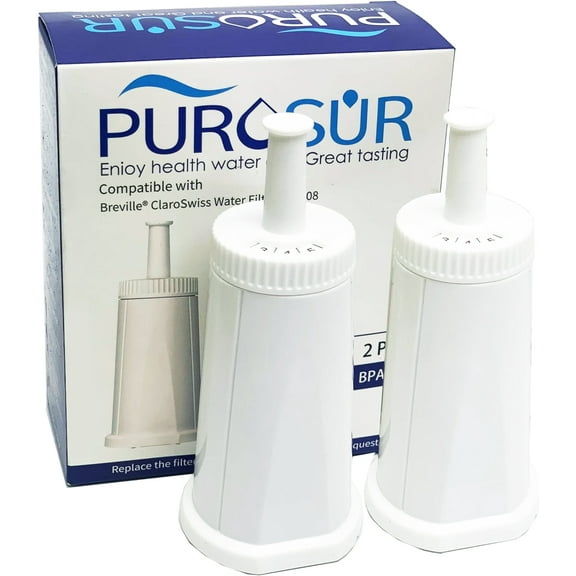 Replacement Water Filter Compatible with Breville Claro Swiss For Oracle, Barista & Bambino Breville filters for espresso machine- Compare to Part #BES008WHT0NUC1. Pack of 2