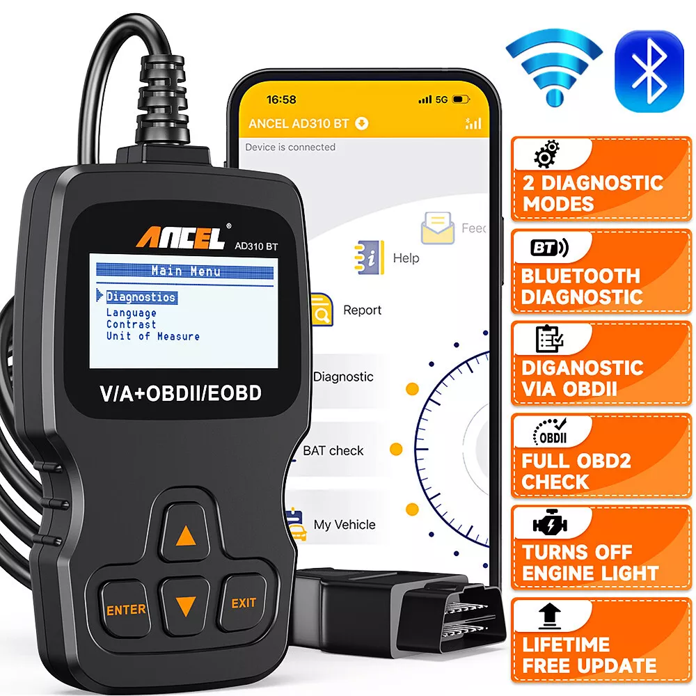 NEXAS Nexlink OBD2 Bluetooth Scanner – Motorcycle & Car Code Reader, Check Engine Diagnostic Tool, IOS & Android