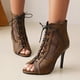 thumbnail image 4 of Sandalias ahuecadas de leopardo con punta abierta informales con cordones de verano para mujer, zapatos de tacón alto, botines de moda Wmkox8yii  hfjk3402, 4 of 4