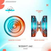 Magicyoyo K2 Crystal Yoyo - Professional Responsive Yo-yo for Kids Beginners + Extra Unresponsive Bearing + 12 Strings ( Blue Orange)