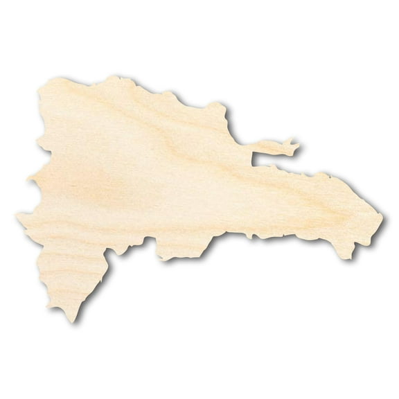 Unfinished Wood Dominican Republic Country Shape - Caribbean Craft - up to 46" DIY 7" / 1/8"