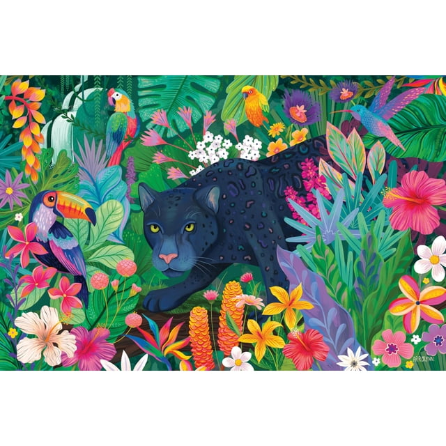 Puzzle Ravensburger Pantera en la selva floral 3000 piezas