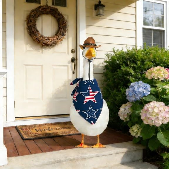 Kbndieu 4th of July Porch Goose Outfits Patriotic Lawn Goose Clothes for 23 Inch Lawn Statue Outdoor Patio Yard Lawn Decoration