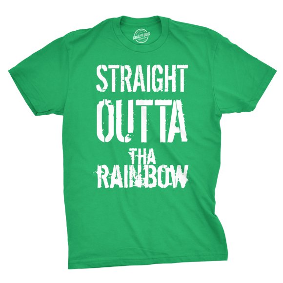 Mens Straight Outta The Rainbow Funny Irish Saint Patricks Day St Patty T Shirt