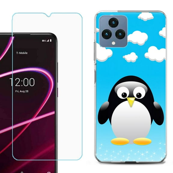 OneToughShield ® for T-Mobile Revvl 6x 5G Shockproof Phone Case, with Tempered Glass Screen Protector - Penguin