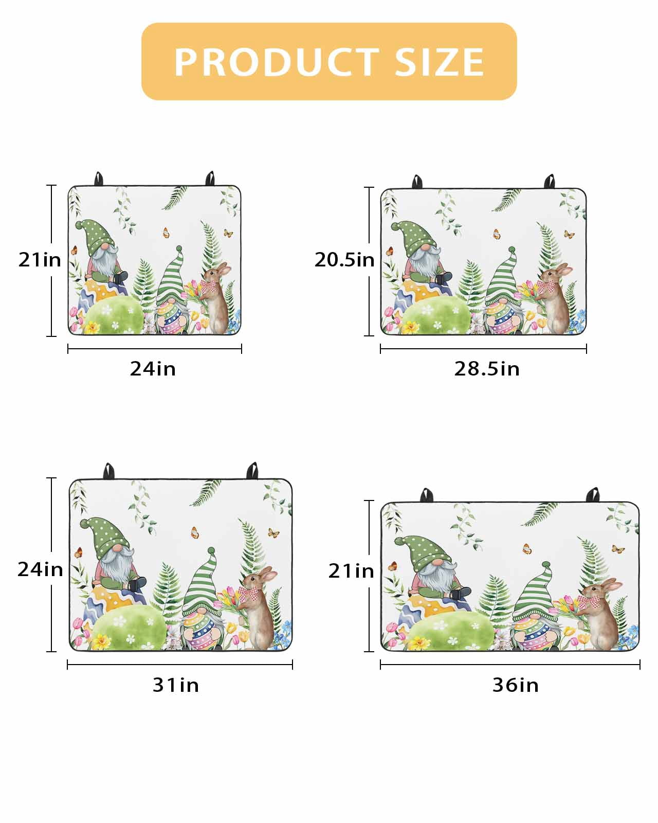 Large Induction Cooktop Protector Mat Green Easter Stove Top Covers for Electric Stove, Eggs Gnomes Bunny Elegant Farmhouse Decorative Stove Burner Cover Mats, Glass Top Stove Cover