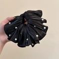 thumbnail image 5 of Elegant French Inspired Beaded Pearl Scrunchie with Ruffle Fabric Fashion Hair Accessories for Women and Girls, 5 of 8