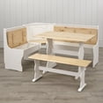 thumbnail image 3 of TMS Knox 3-Piece Corner Reversible Indoor Dining Breakfast Nook with Storage, Includes Nook, Table and Bench, White/Natural, 3 of 6