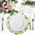 thumbnail image 4 of Ryvnso Avocado Round Plate Mats Dining Table Placemat Set of 4 for Holiday Decoration, 4 of 7