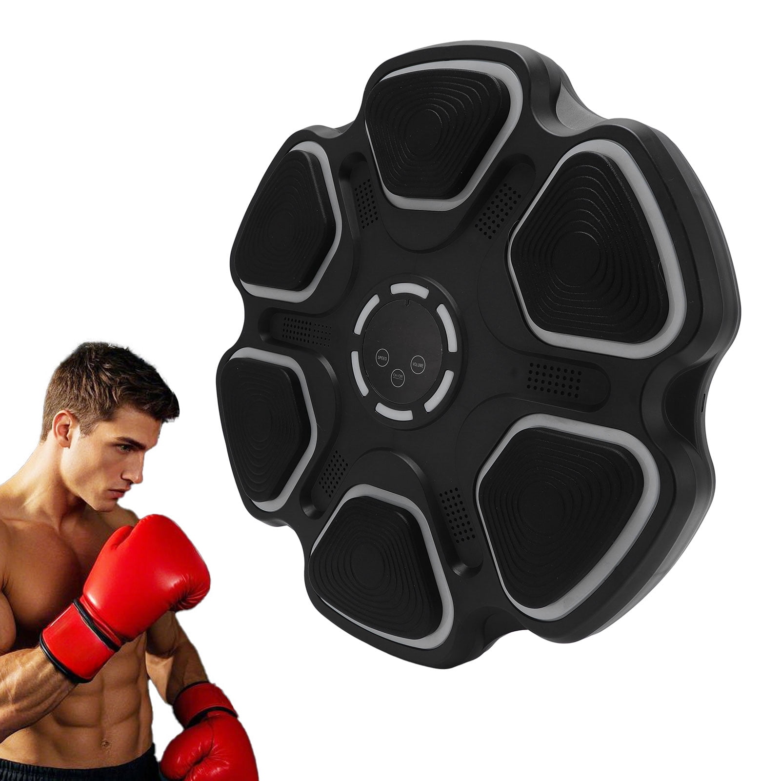 Machine De Boxe Musicale Murale - Avec Gants, Bandeau, Bracelet - Pour Enfants Et Adultes, Exercice, Soulagement Stress - 4
