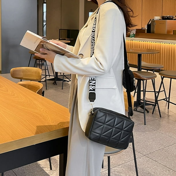 Paquete informal para mujer bolso tipo cartera con estampado de letras bolso bandolera de cuero PU con conjunto de monedero