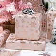 thumbnail image 6 of Christmas Wrapping Paper, Pink Stereo Hot Rose Gold Snowflake Design Gift Wrapping Paper Suitable for Christmas, Mini Roll (17 Inch X 32.8 Feet), 6 of 14