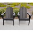 thumbnail image 2 of LuXeo Marina Outdoor Traditional Plastic Adirondack Chair in Black (Set of 2), 2 of 11