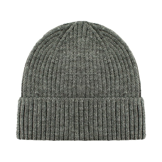 Breezora Minimalist Foldable Cuff Knit Beanie Unisex Winter Skull Cap Soft Yarn Stretch Fit for Cold Weather Dark Gray