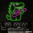 thumbnail image 2 of Craftnamesign Crocodile Play Guitar Neon sign, Nursery Decor, Gift For Kid, 2 of 4