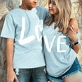 thumbnail image 7 of Blue Spring Shirts for Women 2024, Short Sleeve Tshirts Shirts for Women Graphic, Valentine's Day Blouses for Women Business Casual, Men And Women With Valentine's Day Love Printed Couple T Shirt Top, 7 of 7