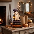 thumbnail image 4 of ShaoXinWan Halloween Ghost Pumpkin House Wooden Tabletop Ornament, 2D Spliceable Decor Sign, Festive Accent for Dining Table Cabinet Bookshelf Decor, 4 of 6