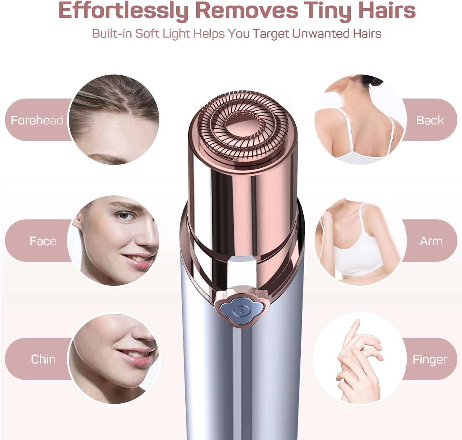 SEIHAI Hair Removal Device(2025), Facial Hair Removal for Women, Rechargeable Hair Remover for Women, Facial Hair Remover for Face, Upper Lip, Chin, Included 2 x Replacement Heads