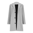 thumbnail image 6 of Otntypg Womens Peacoat Notched Lapel Collar Single-Breasted Trench Coats Loose Casual Thicken Wool Long Work Business Jacket 2025 Fall Winter Outerwear with Pockets Gray XL, 6 of 8