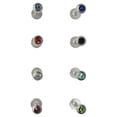 thumbnail image 1 of Labret Flat back Jewel top threaded Surgical steel 16G 8 colors available, 1 of 4