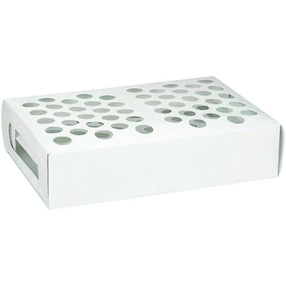 50 Place, 16mm Coated Cardboard Test Tube Rack, White, Karter Scientific 116A4 (Case of 50)