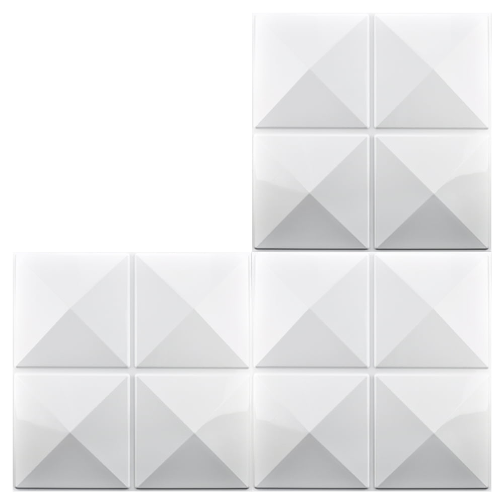 Art3d Pyramid Design 19.7 in. x 19.7 in. PVC 3D Wall Panel (12-Pack)