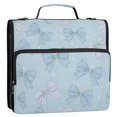 thumbnail image 2 of Water-Resistant 3-Ring Binder Organizer with Multiple Pockets Zipper Binder Bag for Office Pastel Blue Bows and Dots, 2 of 8