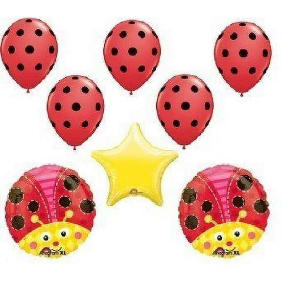 LADYBUG BIRTHDAY baby shower party supplies decorations BALLOONS latex mylar set by Lgp