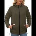 thumbnail image 2 of Chaqueta Impermeable para Mujer, Cortavientos, Impermeable, con Capucha, Plegable y Bolsillos. Verde L, 2 of 9