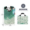thumbnail image 2 of Yayeee Freestanding Laundry Hamper with Handle Collapsible Large Storage Basket for Clothes, Green and White Pattern, 2 of 7