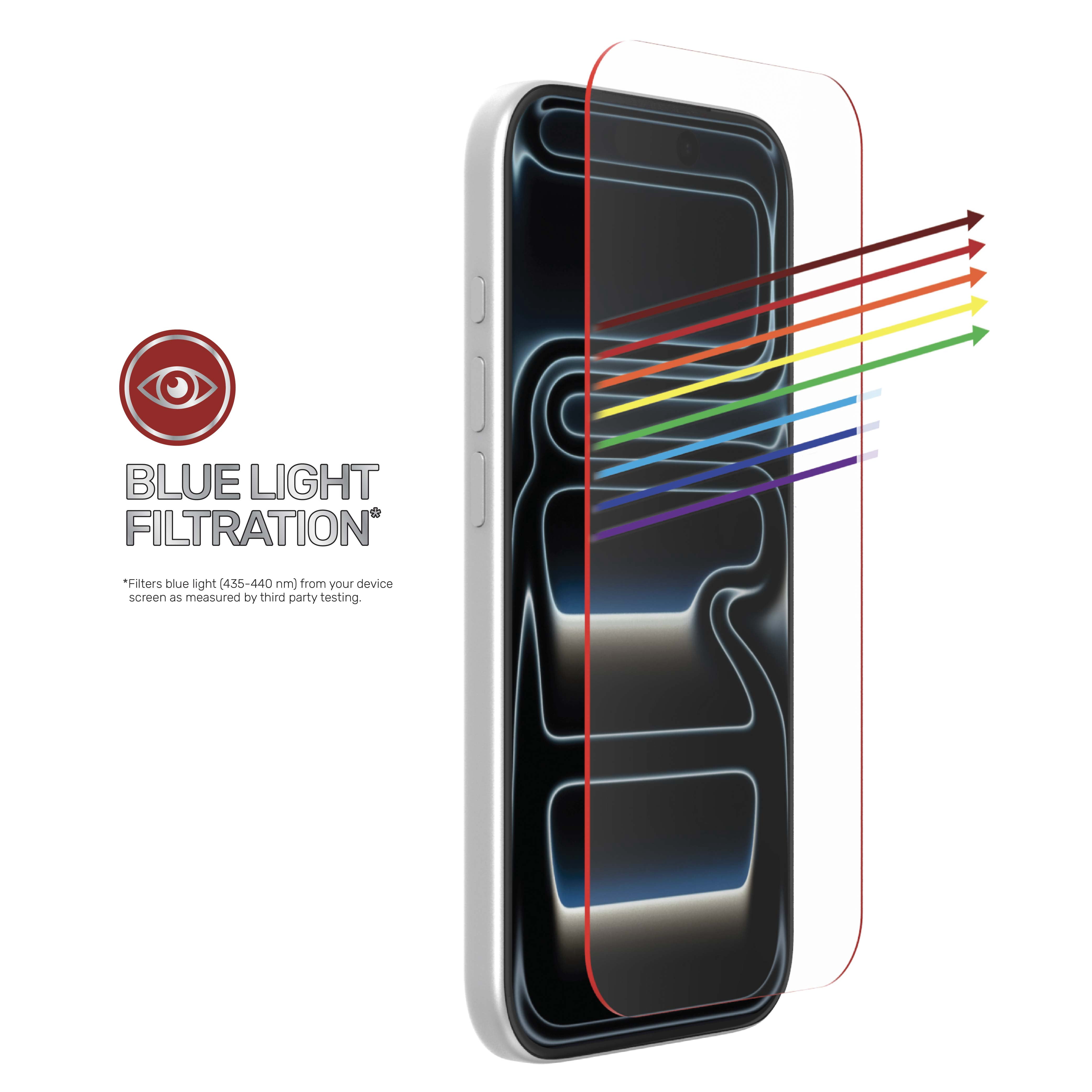 DuraGlass Glass Screen Protector with Red Light Conversion for iPhone 18 Pro Max / 17 Pro Max with Easy Application Tray - 2 Pack
