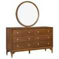 thumbnail image 5 of Modern Contemporary 4pc Bedroom Set Walnut Color Queen Size Bed Dresser Mirror Nightstand Platform Bedframe, 5 of 8