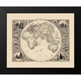 thumbnail image 2 of Tallis 14x12 Black Modern Framed Museum Art Print Titled - Eastern Hemisphere - Tallis 1851, 2 of 5