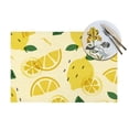 thumbnail image 4 of LNWH Yellow Cartoon Lemon Pattern Placemats, 1 PCS Heat Resistant Washable PVC Table Mats, 18"x12", 4 of 6