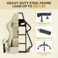 thumbnail image 5 of Huracan Velvet Fabric Gaming Chair High Back Computer Chair with Footrest and Lumbar Cushion Ergonomic PC Gamer Chiar for Adults Racing Video Gaming Chair for Home Office,Beige, 5 of 9