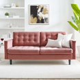 thumbnail image 2 of Tufted Sofa, Velvet, Pink, Modern Contemporary Urban Design, Living Lounge Room Hotel Lobby Hospitality, 2 of 9
