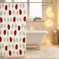 thumbnail image 3 of Erosebridal Elegant Ladybug Shower Curtain 72Wx72L,Playful Daisy Flower Bathroom Curtain,Cream Red, 3 of 5