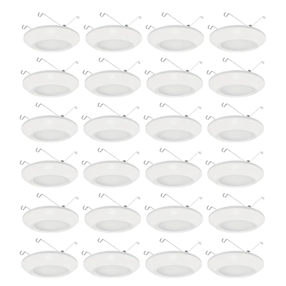 GREENLIGHTDEPOT LED 6" Disk Light - 15W - 1100 LM - 24 Pack - Selectable 5 CCTs - Triac Dimming - ETL & ES