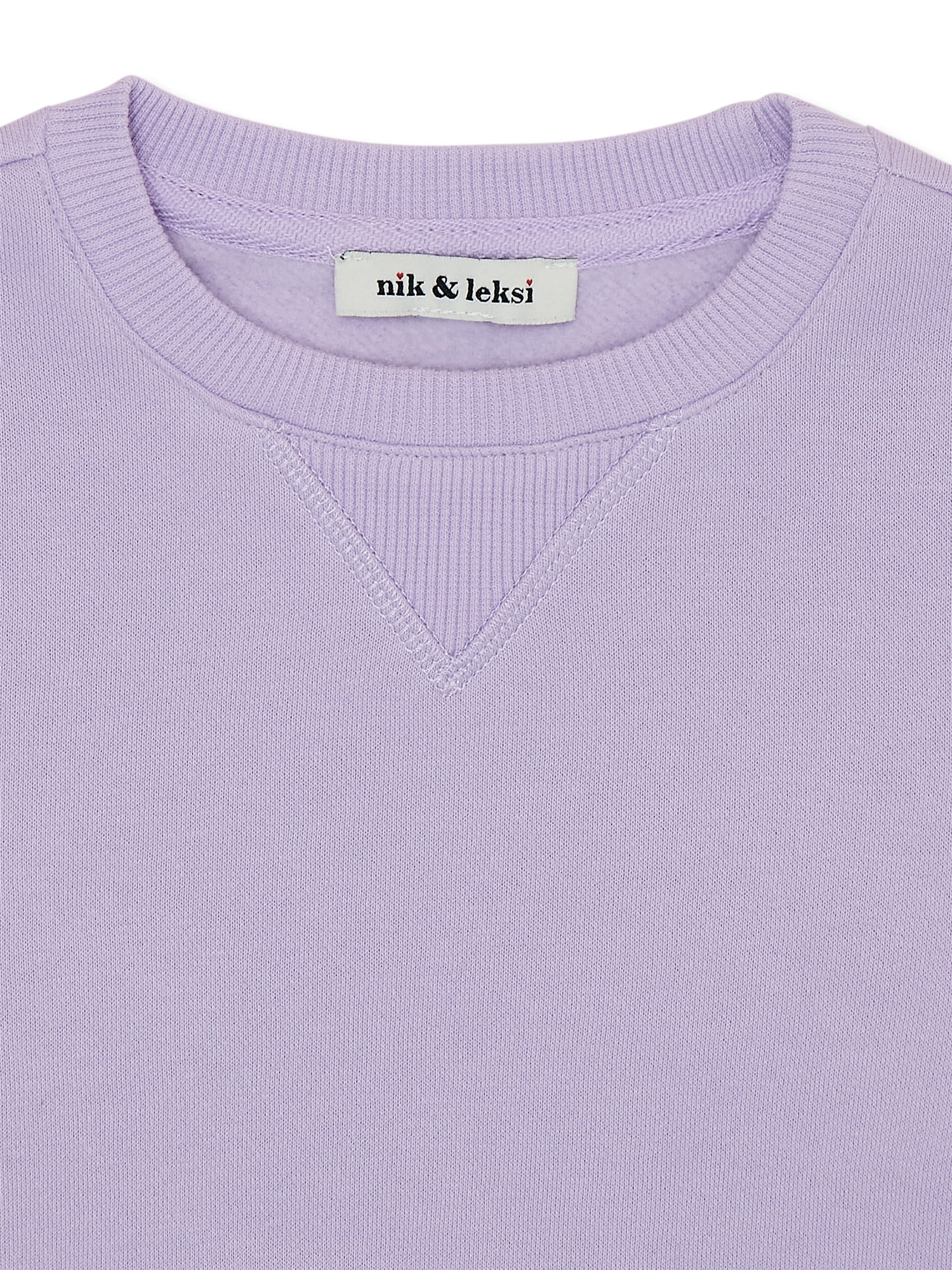 Nik and Leksi Girls Flower Patched Sweatshirt, Sizes 4-16