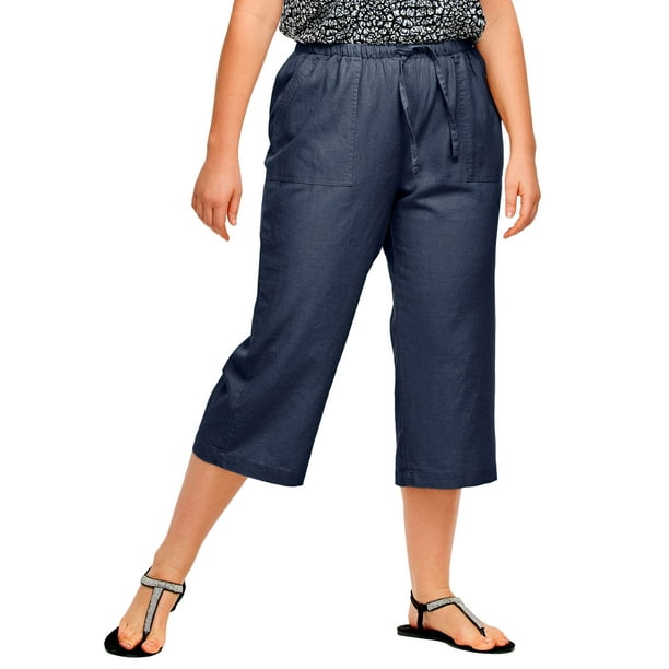 navy blue cuffed pants