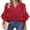 Red, variant on Women’s Flowy Tops Business Work Top 3/4 Sleeve Blouses V-Neck Summer Dressy Casual Shirts Red