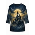 thumbnail image 4 of MVRLSH Womens Tops Blouse Casual Halloween Witch Pumpkin Graphic Printed Comfortable Long Sleeve Daily Wear Tees Loose Fit Blouses Purple - XXXXXL, 4 of 4